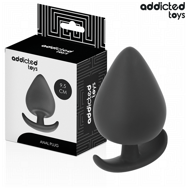 Addicted Toys Anal Plug Silicone Size XL 9.5 CM — Black · Silicone