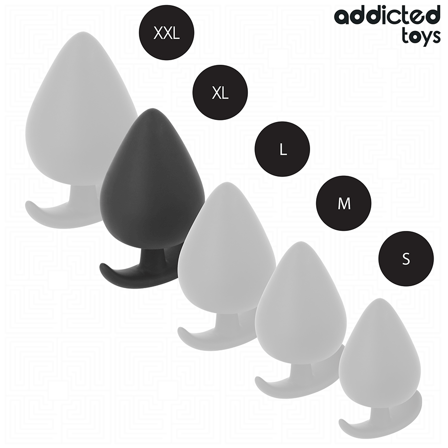 Addicted Toys Anal Plug Silicone Size XL 9.5 CM — Black · Silicone