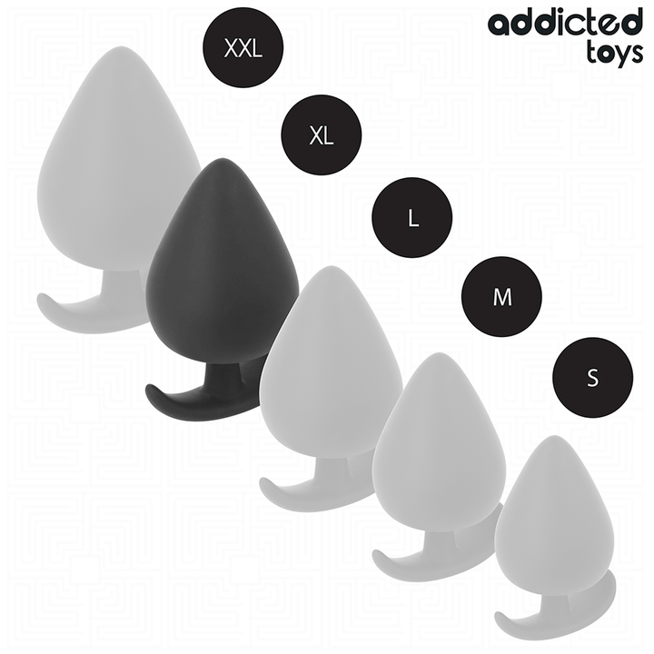 Addicted Toys Anal Plug Silicone Size XL 9.5 CM — Black · Silicone
