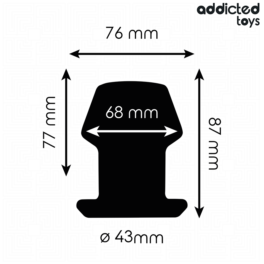 Addicted Toys Extreme Hollow Anal Plug Silicone Size M 8.7 — Black · Silicone