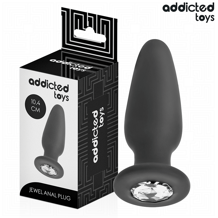 Addicted Toys - Anal Plug With Jewel Silicone Size M 10.4 CM