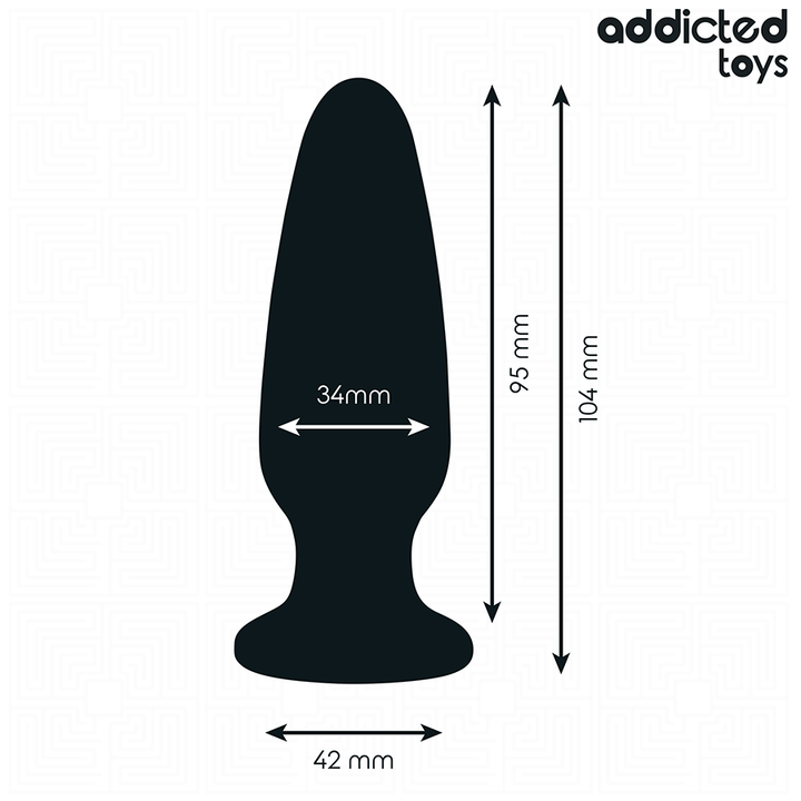 Addicted Toys Anal Plug With Jewel Silicone Size M 10.4 CM — Black · Silicone