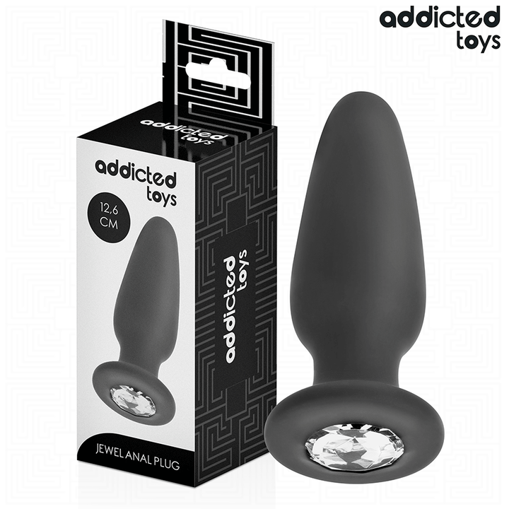 Addicted Toys Anal Plug With Jewel Silicone Size L 12.6 CM — Silicone