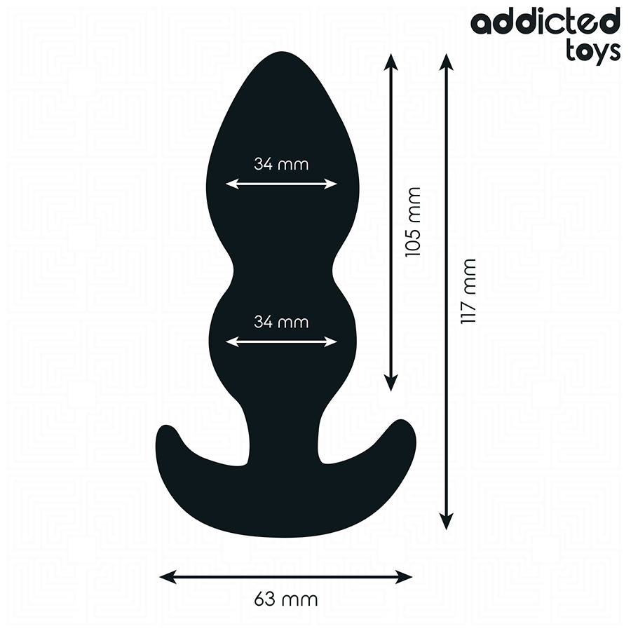 Addicted Toys Anal Plug Silicone Size L 11.7 CM — Black · Silicone