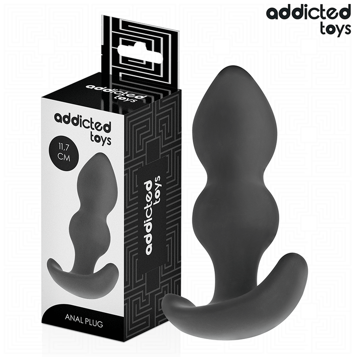 Addicted Toys Anal Plug Silicone Size L 11.7 CM — Black · Silicone