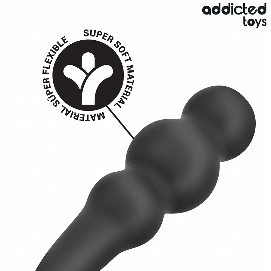 Addicted Toys Anal Plug With Ring Silicone Model 1 — Black · Silicone