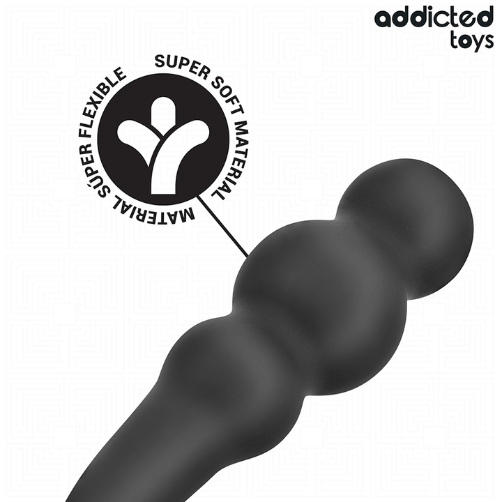 Addicted Toys Anal Plug With Ring Silicone Model 1 — Black · Silicone