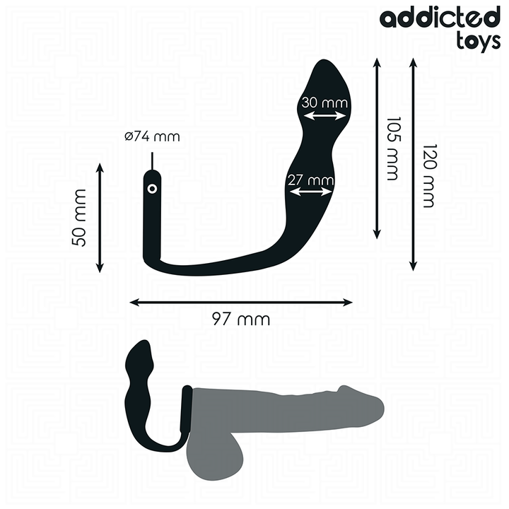 Addicted Toys Anal Plug With Ring Silicone Model 2 — Black · Silicone