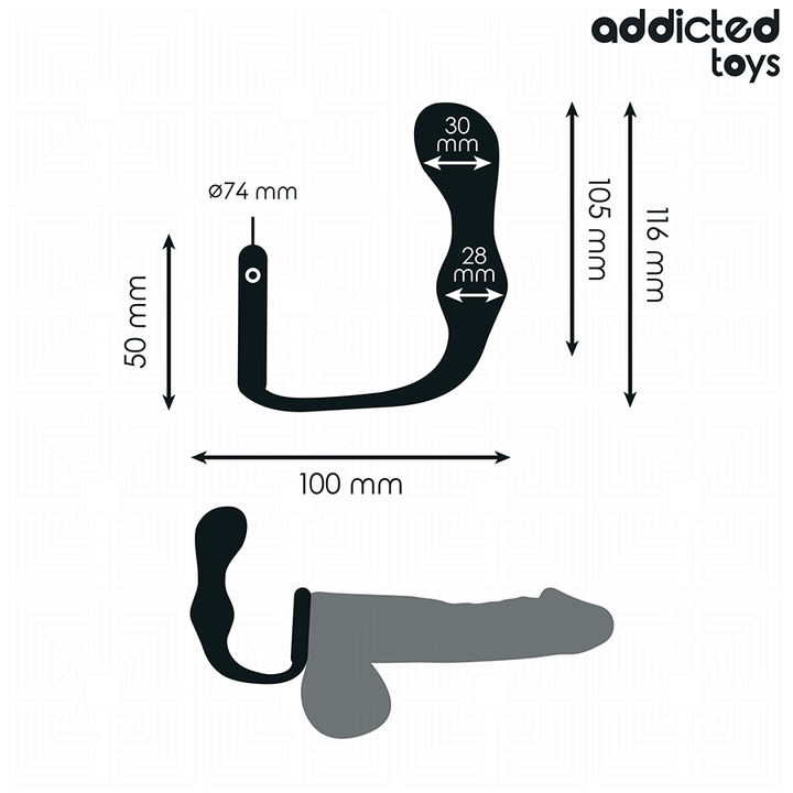 Addicted Toys Anal Plug With Ring Silicone Model 3 — Black · Silicone
