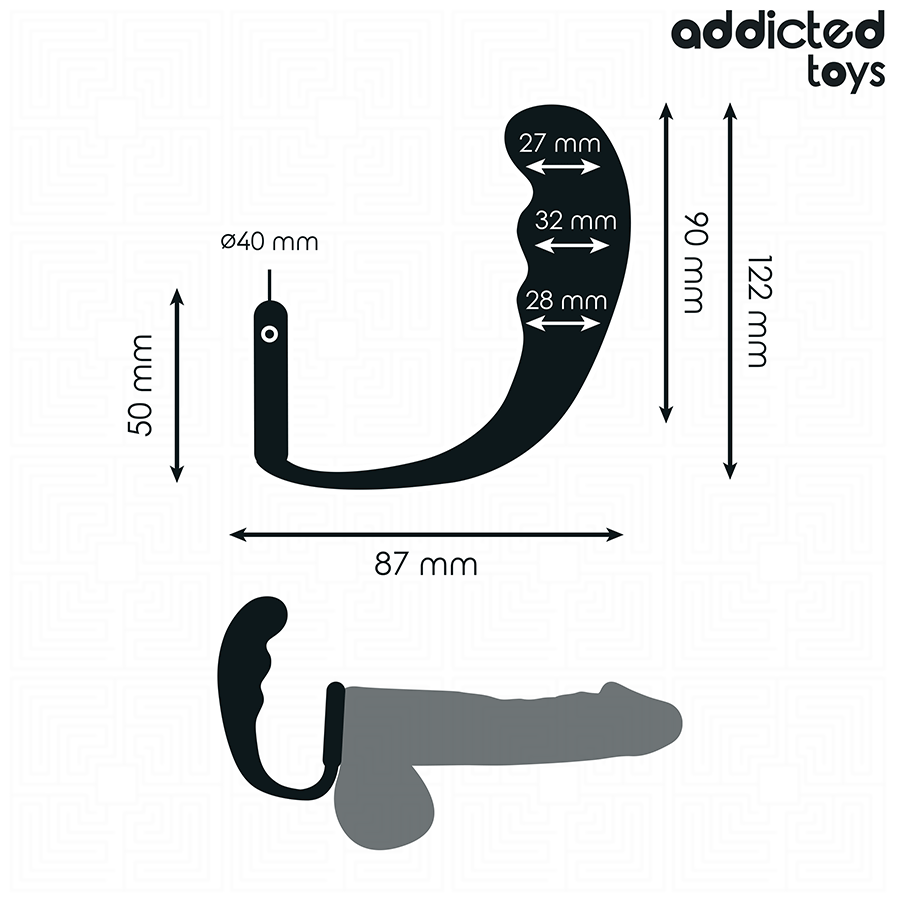 Addicted Toys Anal Plug With Ring Silicone Model 4 — Black · Silicone
