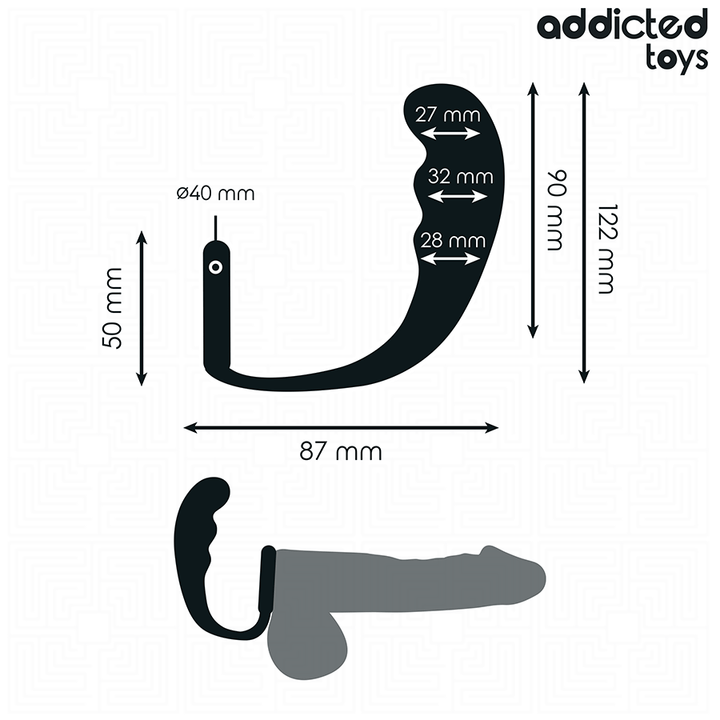 Addicted Toys Anal Plug With Ring Silicone Model 4 — Black · Silicone