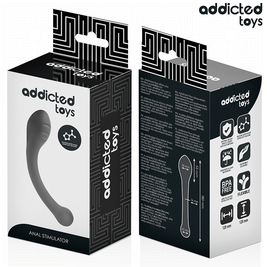 Addicted Toys Anal Stimulator Silicone 18 CM — Black · Silicone