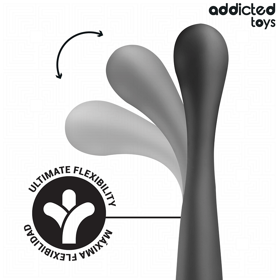 Addicted Toys Double Anal Massager Silicone 22.5 CM — Black · Silicone