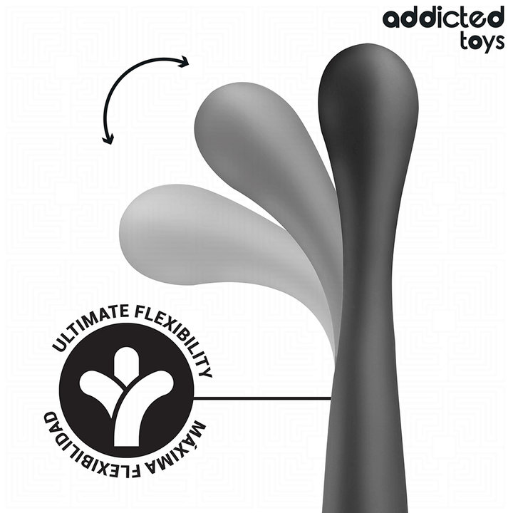 Addicted Toys Double Anal Massager Silicone 22.5 CM — Black · Silicone