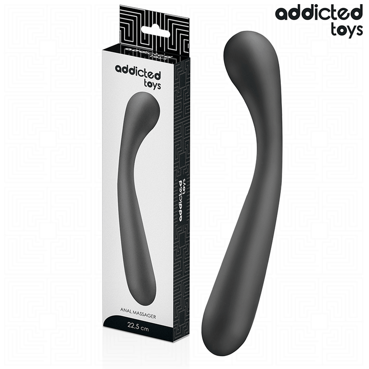 Addicted Toys Double Anal Massager Silicone 22.5 CM — Black · Silicone
