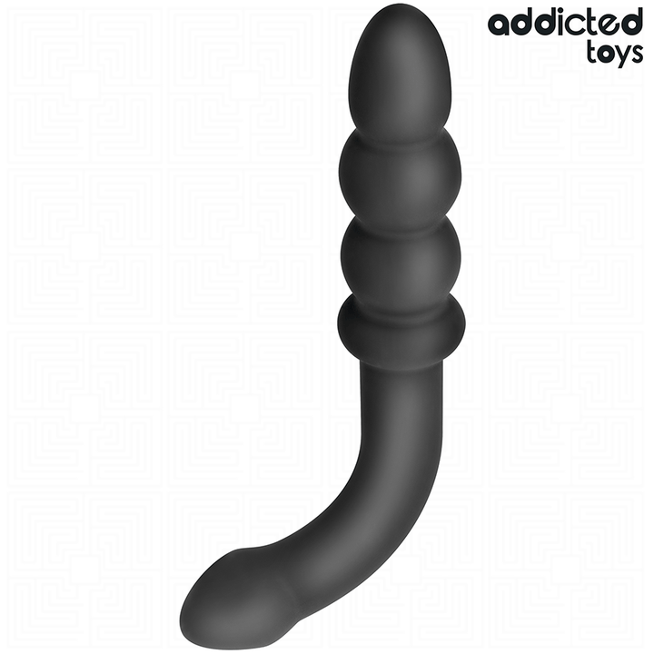 Addicted Toys Double Anal Massager Silicone 16.5 CM — Black · Silicone
