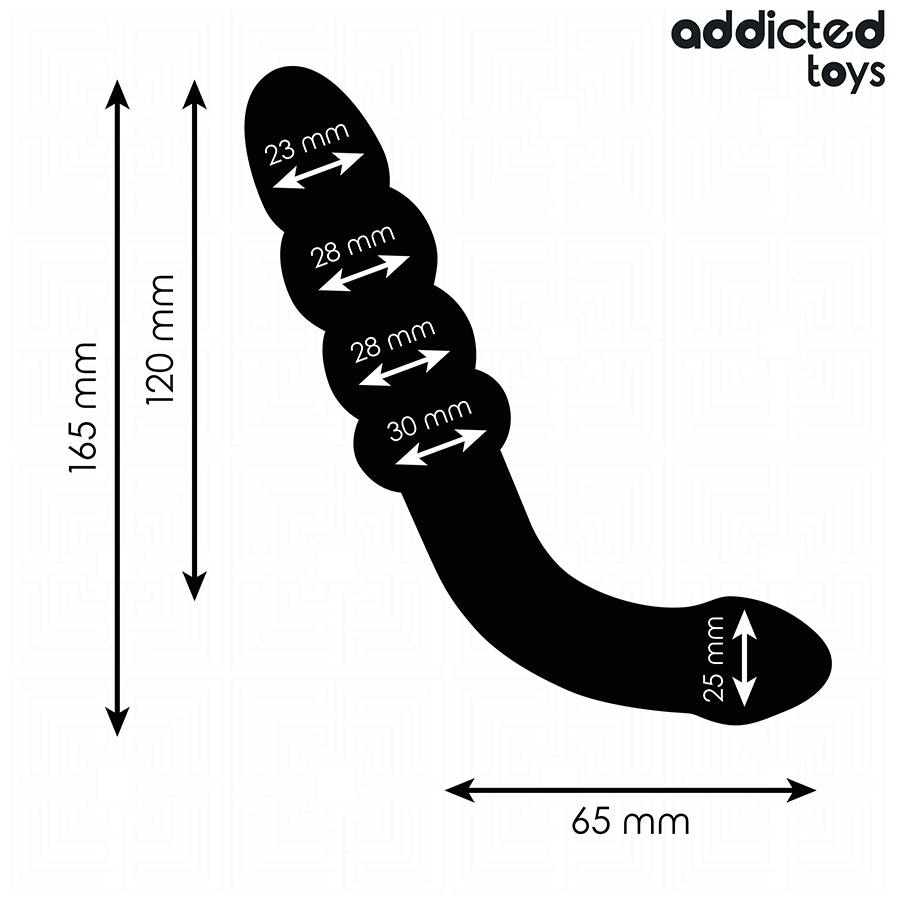 Addicted Toys Double Anal Massager Silicone 16.5 CM — Black · Silicone