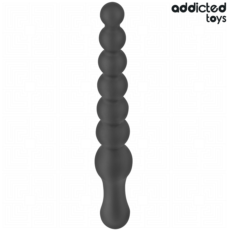 Addicted Toys Double Anal Massager Silicone 24 CM — Black · Silicone