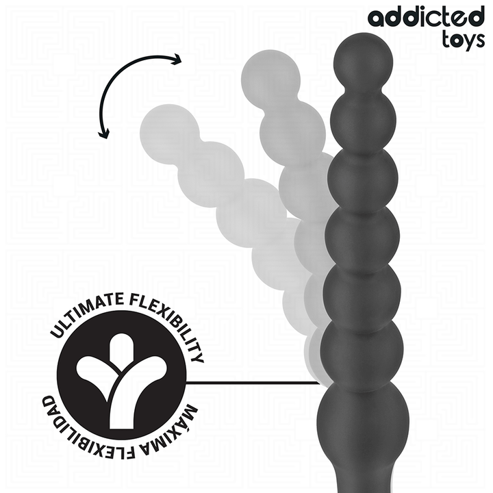 Addicted Toys Double Anal Massager Silicone 24 CM — Black · Silicone