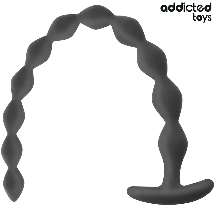 Addicted Toys Extra Long Silicone Anal Plug — Black · Silicone