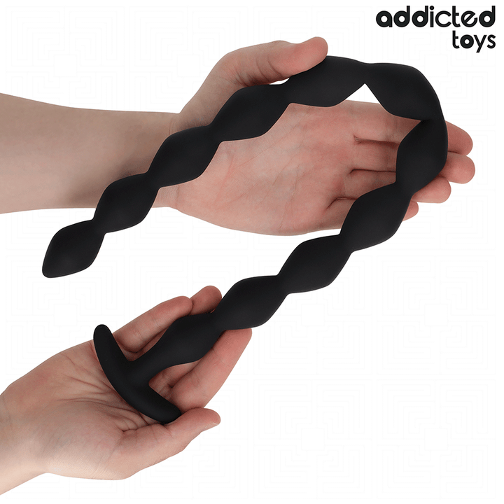 Addicted Toys Extra Long Silicone Anal Plug — Black · Silicone