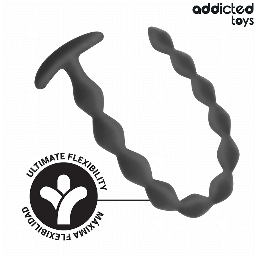 Addicted Toys Extra Long Silicone Anal Plug — Black · Silicone