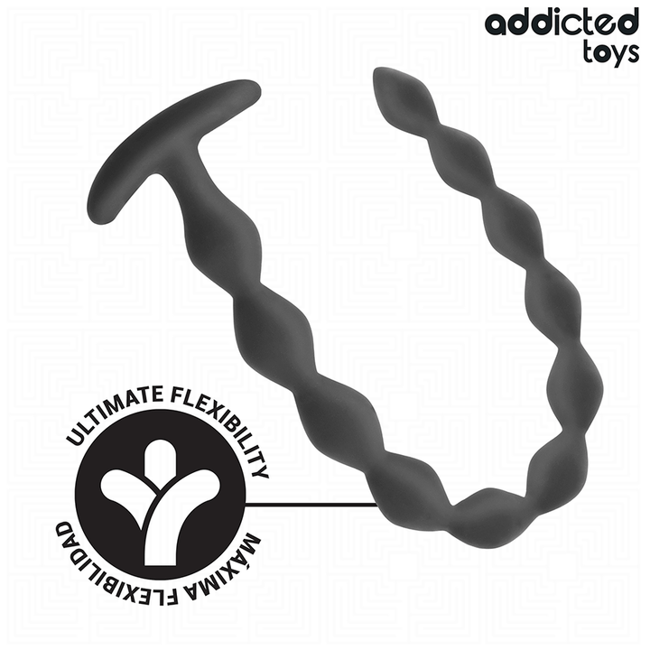 Addicted Toys Extra Long Silicone Anal Plug — Black · Silicone