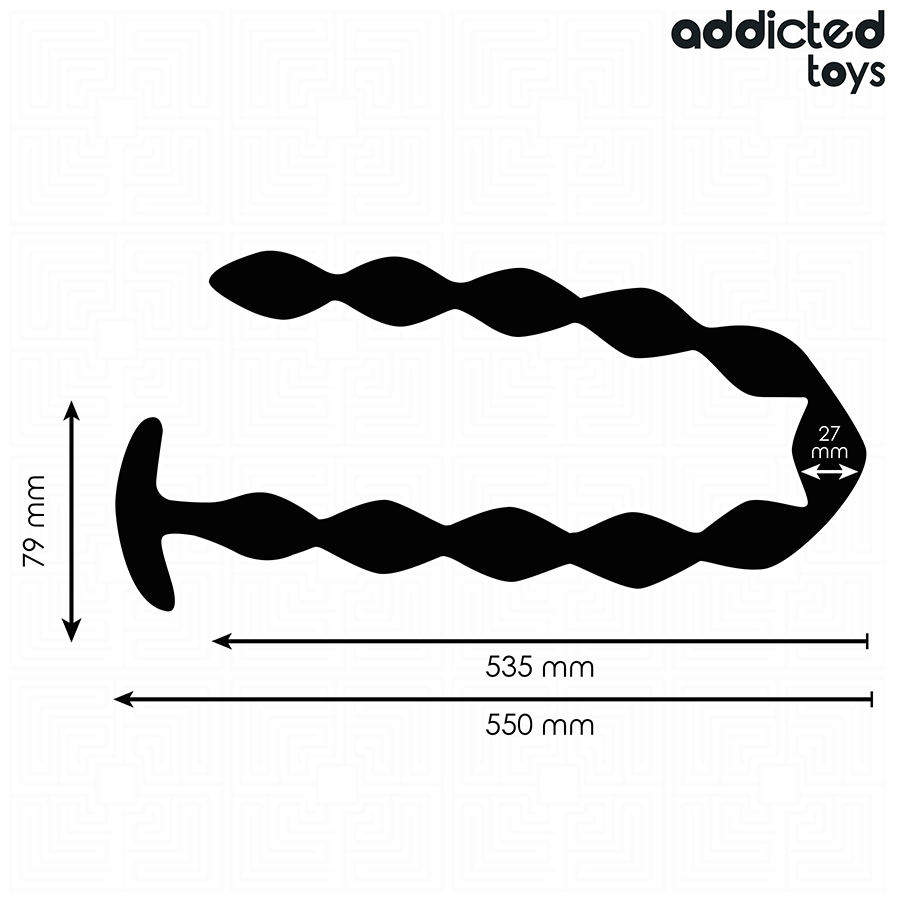 Addicted Toys Extra Long Silicone Anal Plug — Black · Silicone