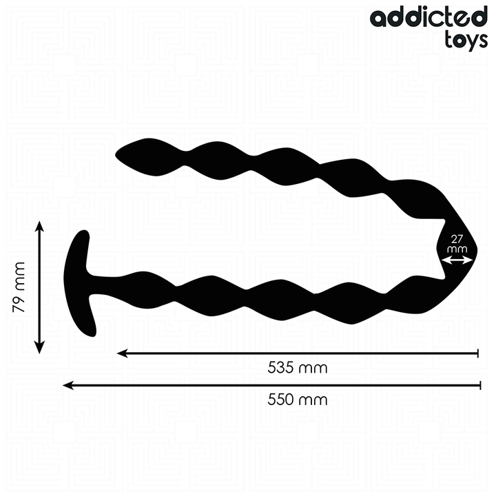 Addicted Toys Extra Long Silicone Anal Plug — Black · Silicone