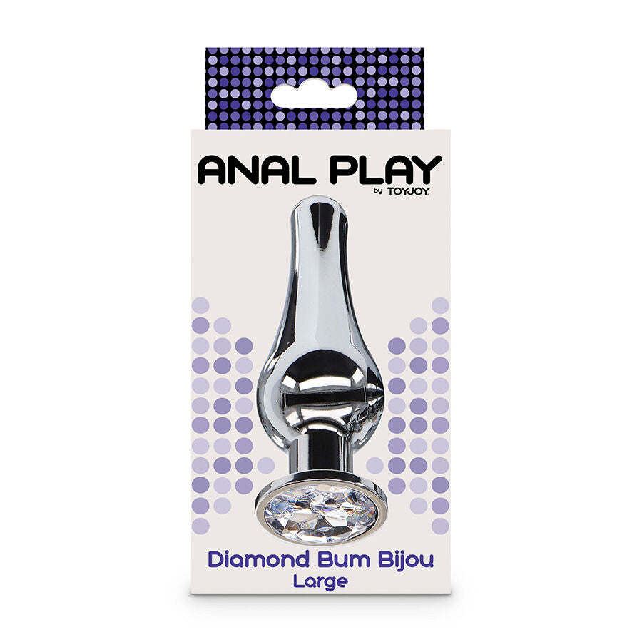 Toyjoy Anal Play Diamond Bum Bijou Large Anal Plug — Silver metal