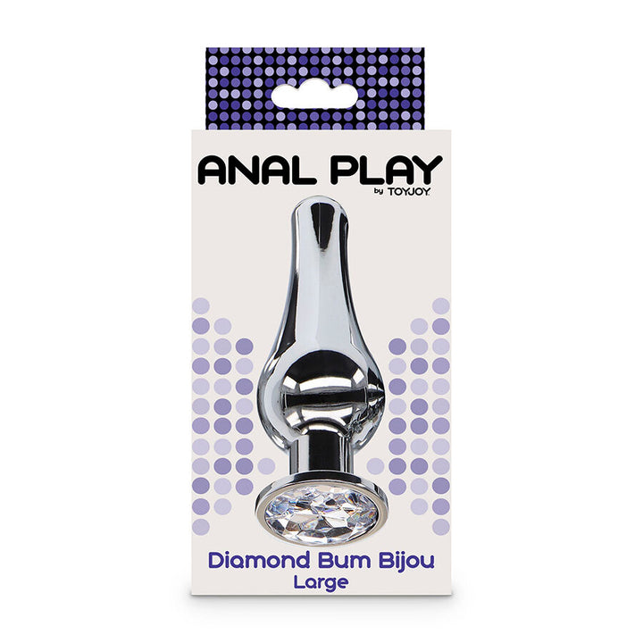 Toyjoy Anal Play Diamond Bum Bijou Large Anal Plug — Silver metal