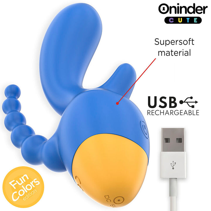 ONINDER CUTE - LOVE 3 SOME TRIPLE VIBRATOR - FREE WORLDWIDE APP