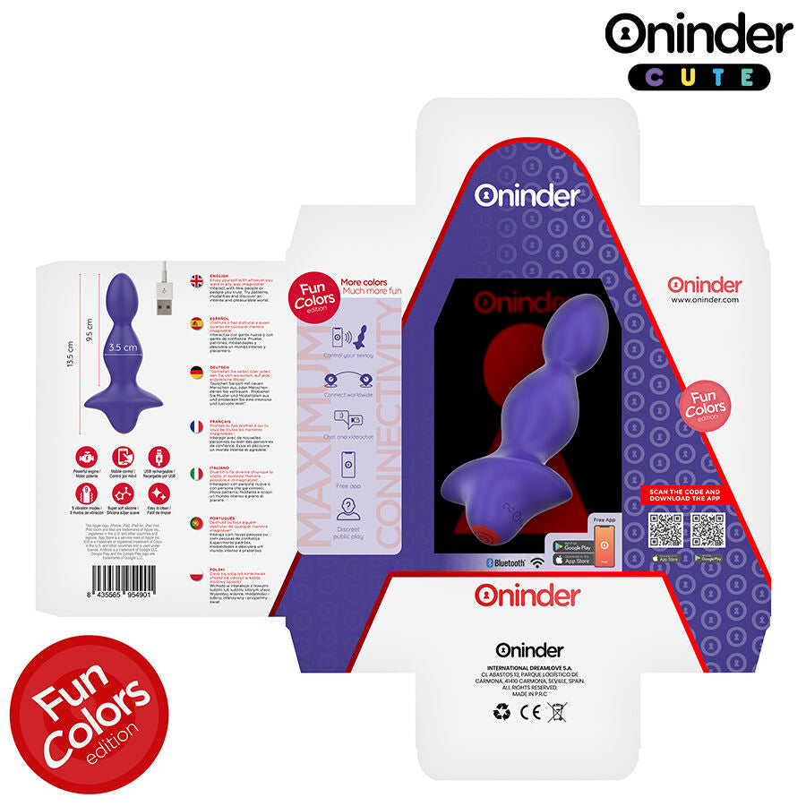 Oninder Cute Love Butt Vibrating Anal Plug — Purple