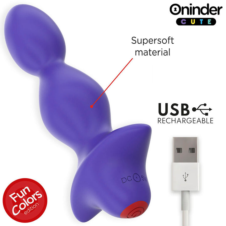 Oninder Cute Love Butt Vibrating Anal Plug — Purple