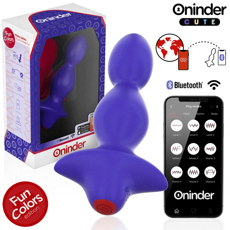 Oninder Cute Love Butt Vibrating Anal Plug — Purple