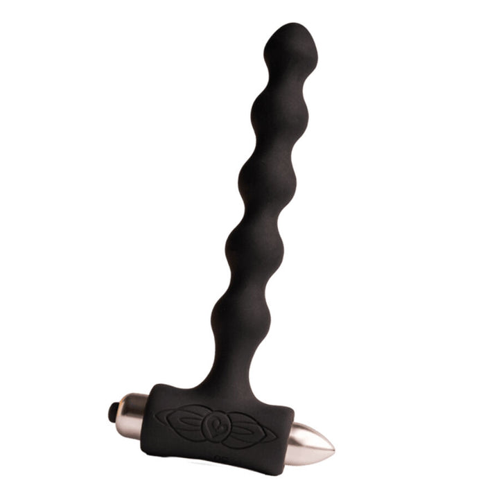 Petite Sensations Pearls Anal Plug Vibrator Black — Black silicone