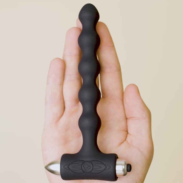 Petite Sensations Pearls Anal Plug Vibrator Black — Black silicone