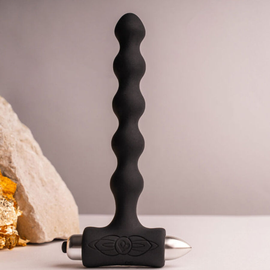 Petite Sensations Pearls Anal Plug Vibrator Black — Black silicone