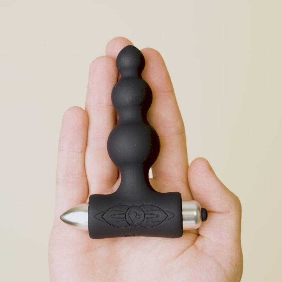 Petite Sensations Bubbles Anal Plug Vibrator — Black silicone