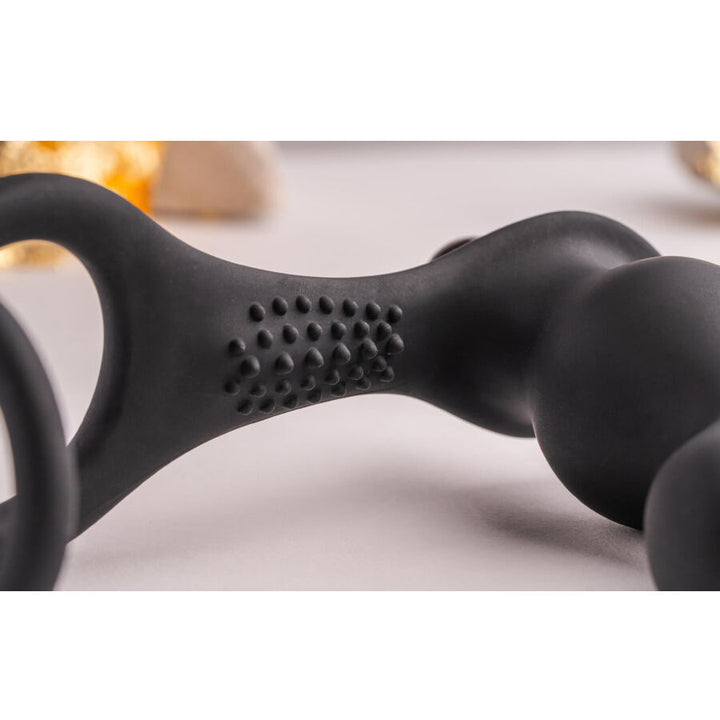 Ro-Zen Rro Anal Plug With Vibrating Penis Ring — Black silicone