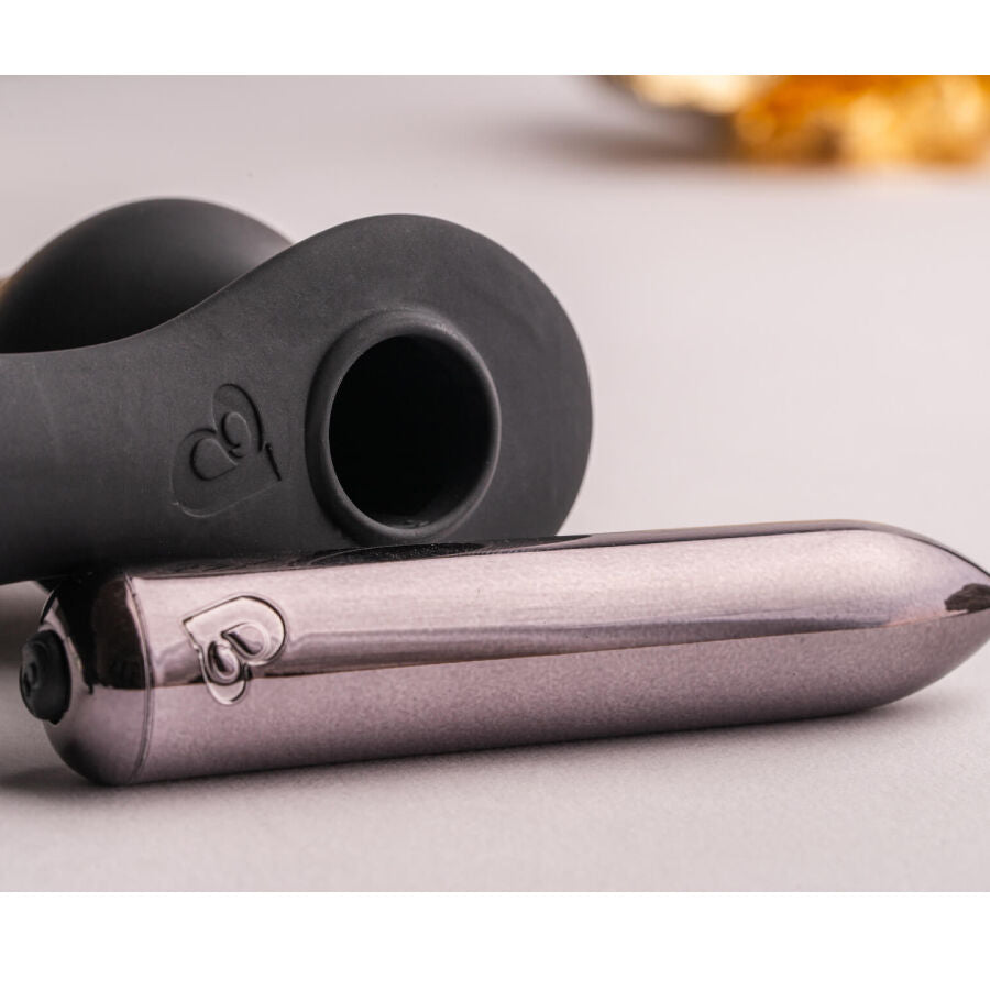 Ro-Zen Rro Anal Plug With Vibrating Penis Ring — Black silicone