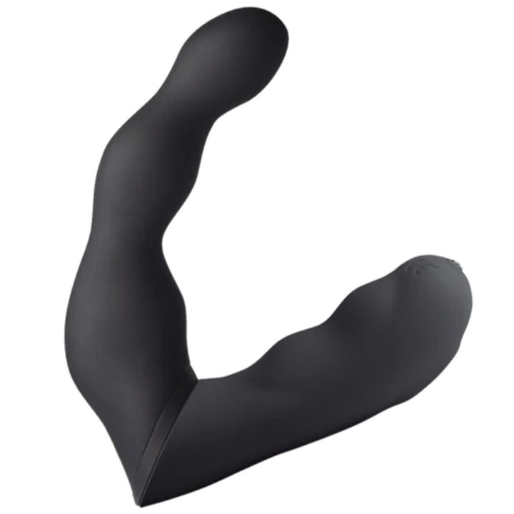 Black Prostate And Anal Vibrator Adapter — Black silicone