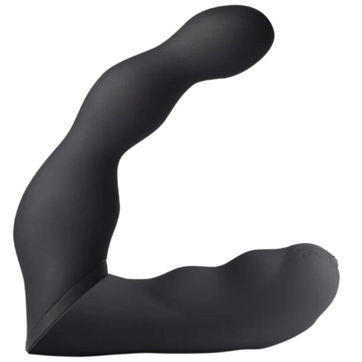 Black Prostate And Anal Vibrator Adapter — Black silicone