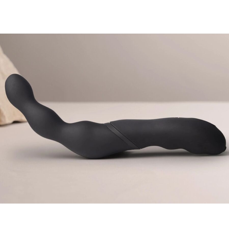 Black Prostate And Anal Vibrator Adapter — Black silicone