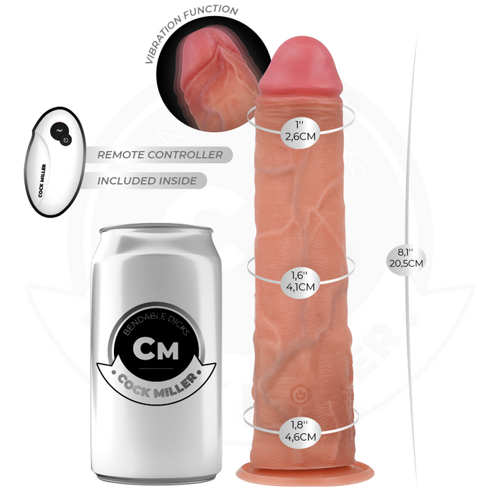 Cock Miller Realistic Dildo With Suction Cup And Remote — Skin · Silicone