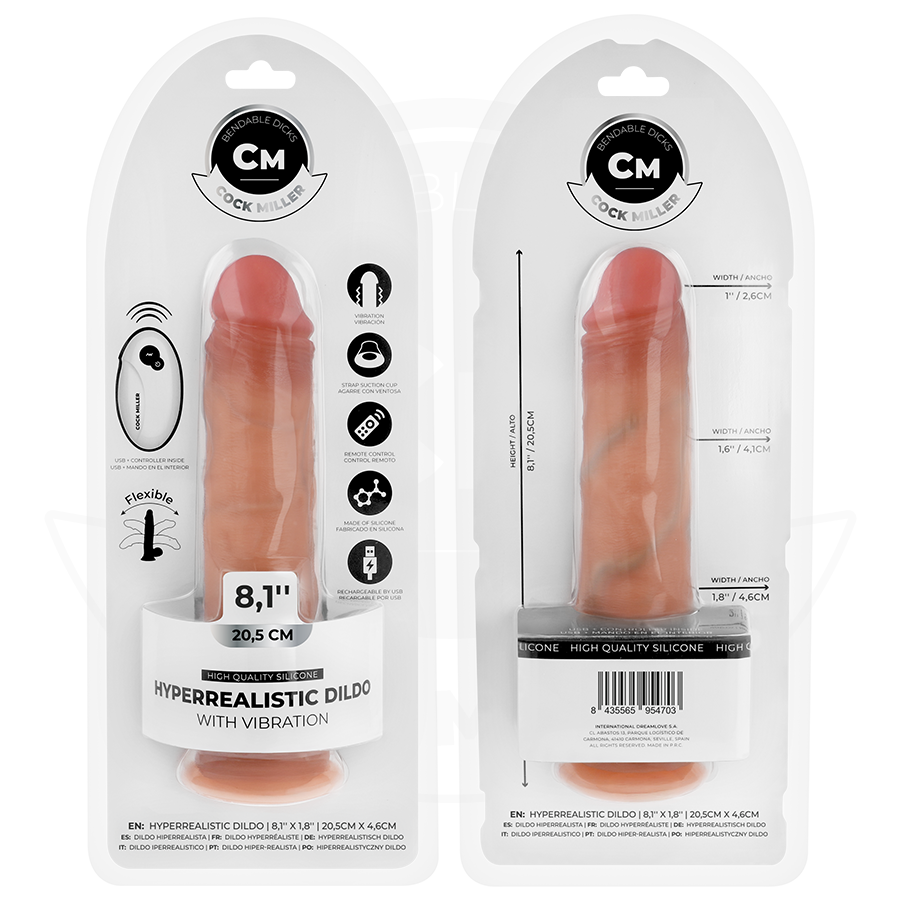 Cock Miller Realistic Dildo With Suction Cup And Remote — Skin · Silicone