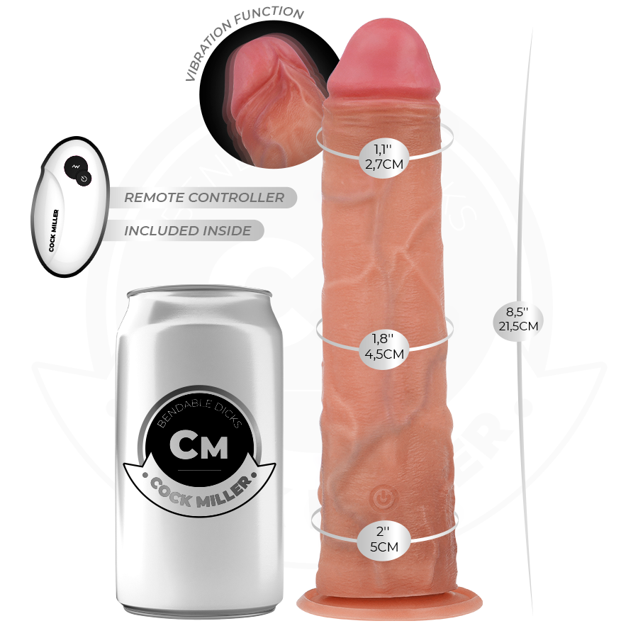 Cock Miller Realistic Dildo With Suction Cup And Vibration — Skin · Silicone