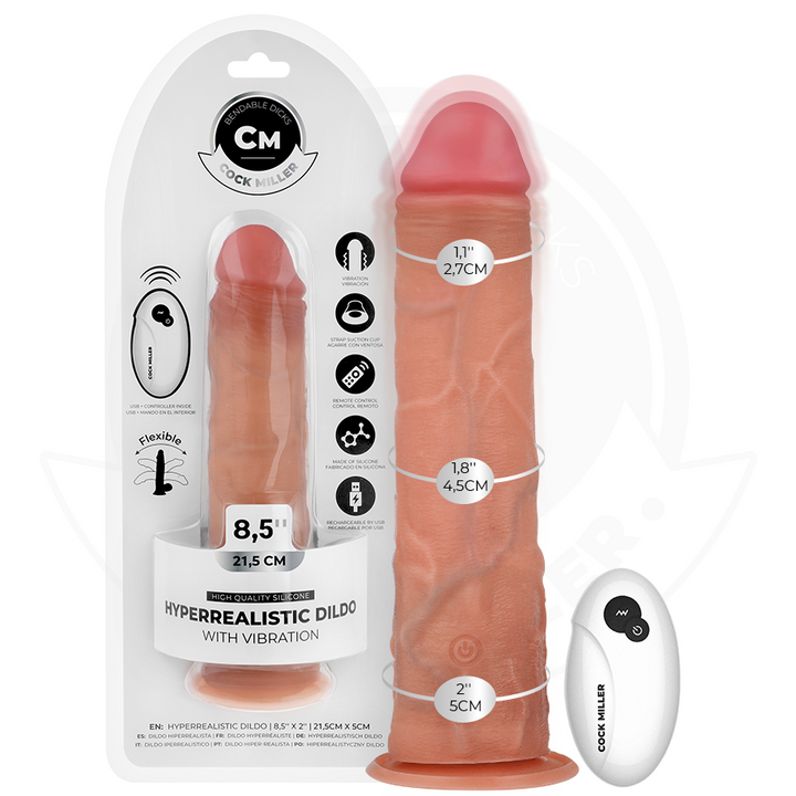 Cock Miller Realistic Dildo With Suction Cup And Vibration — Skin · Silicone