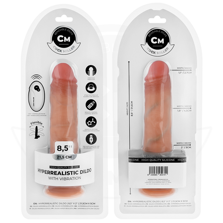 Cock Miller Realistic Dildo With Suction Cup And Vibration — Skin · Silicone