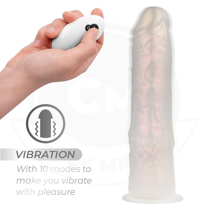 Cock Miller Dildo With Suction Cup, Lights And Vibration — White · Silicone